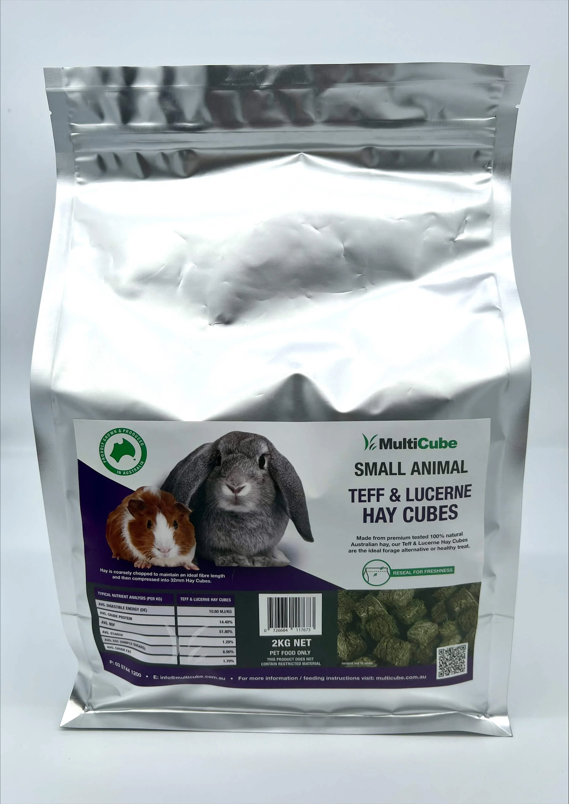 Multicube Small Animal Teff & Lucerne Hay Cubes - 2kg - Image 2