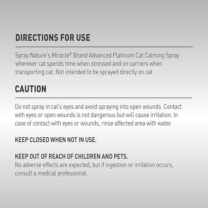 Nature's Miracle Advance Platinum Cat Calming Spray - Image 4