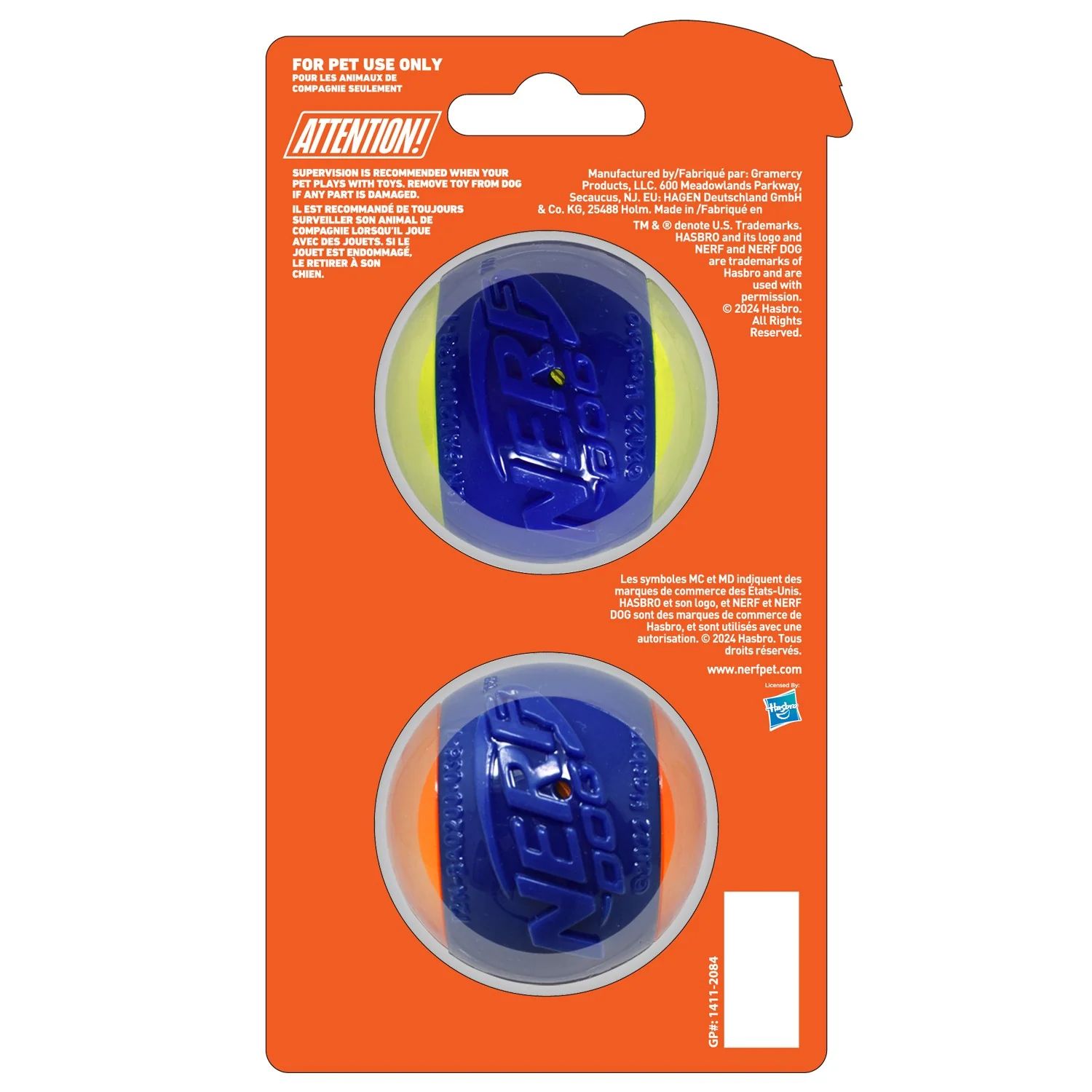 Nerf TPR Squeak Tennis Ball Dog Toy 2pk - Image 3