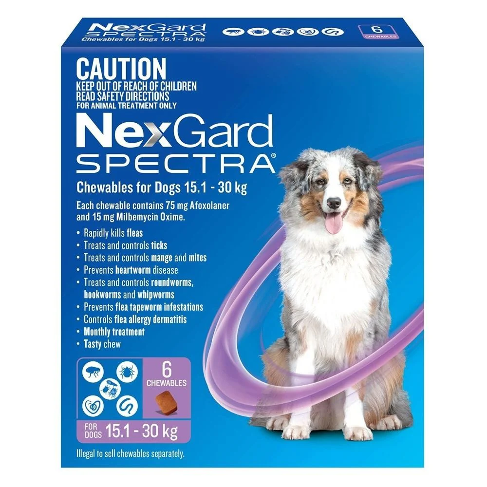 NexGard Spectra Large Breed 15.1-30kg Flea, Tick & Worming Dog Chews - Image 3