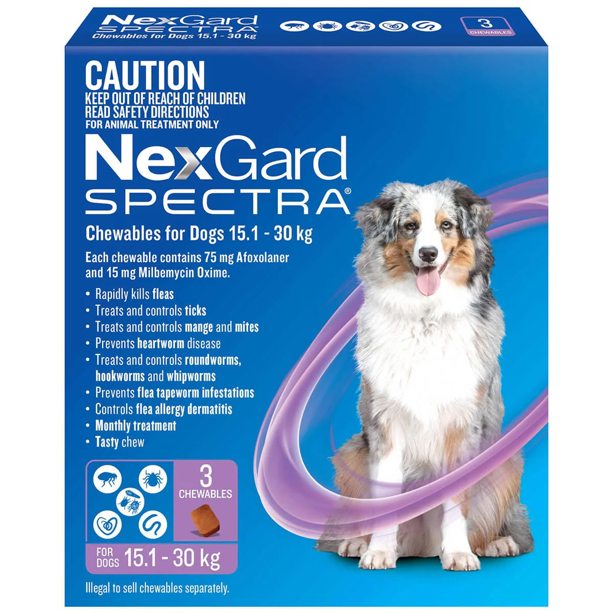 NexGard Spectra Large Breed 15.1-30kg Flea, Tick & Worming Dog Chews - Image 4