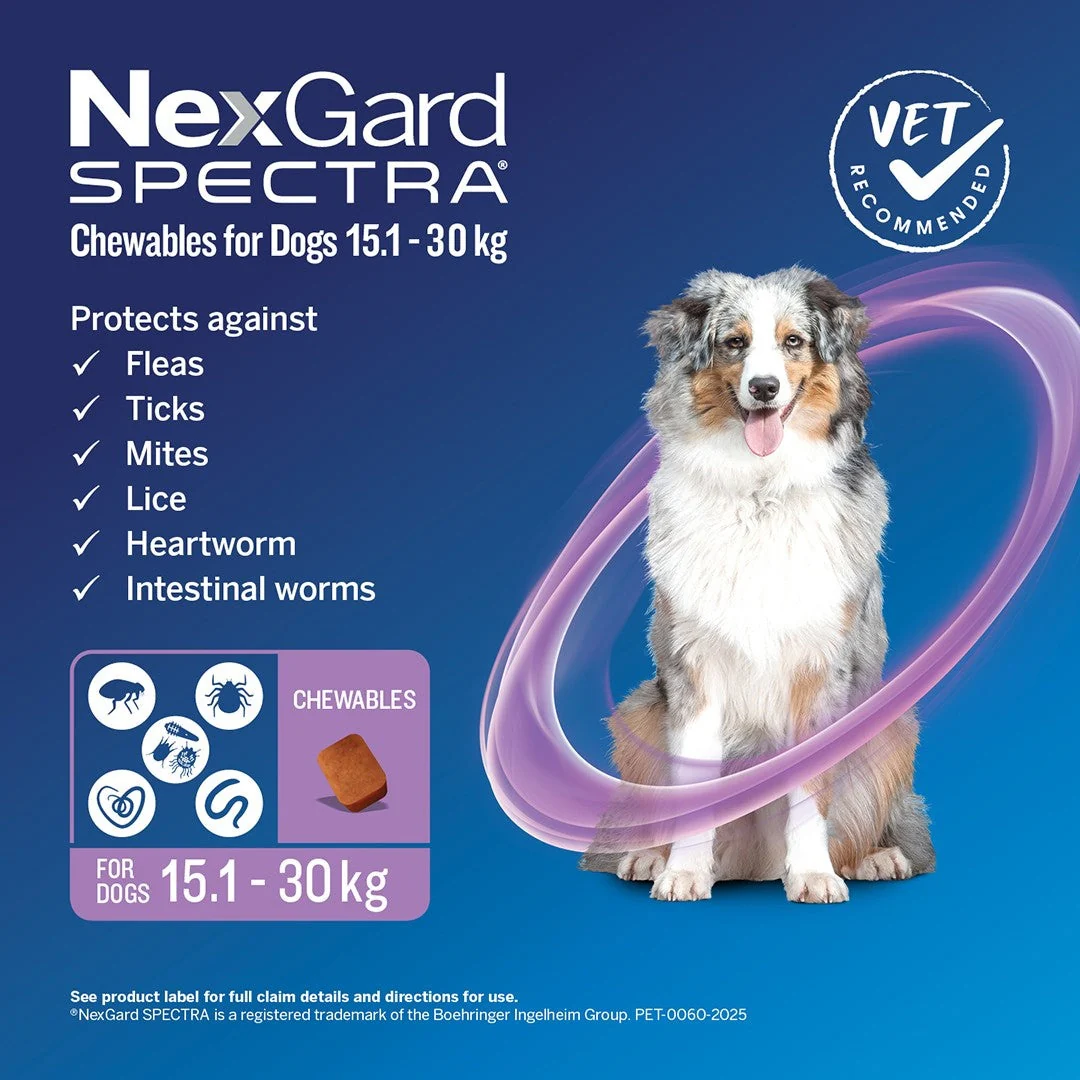 NexGard Spectra Large Breed 15.1-30kg Flea, Tick & Worming Dog Chews - Image 7
