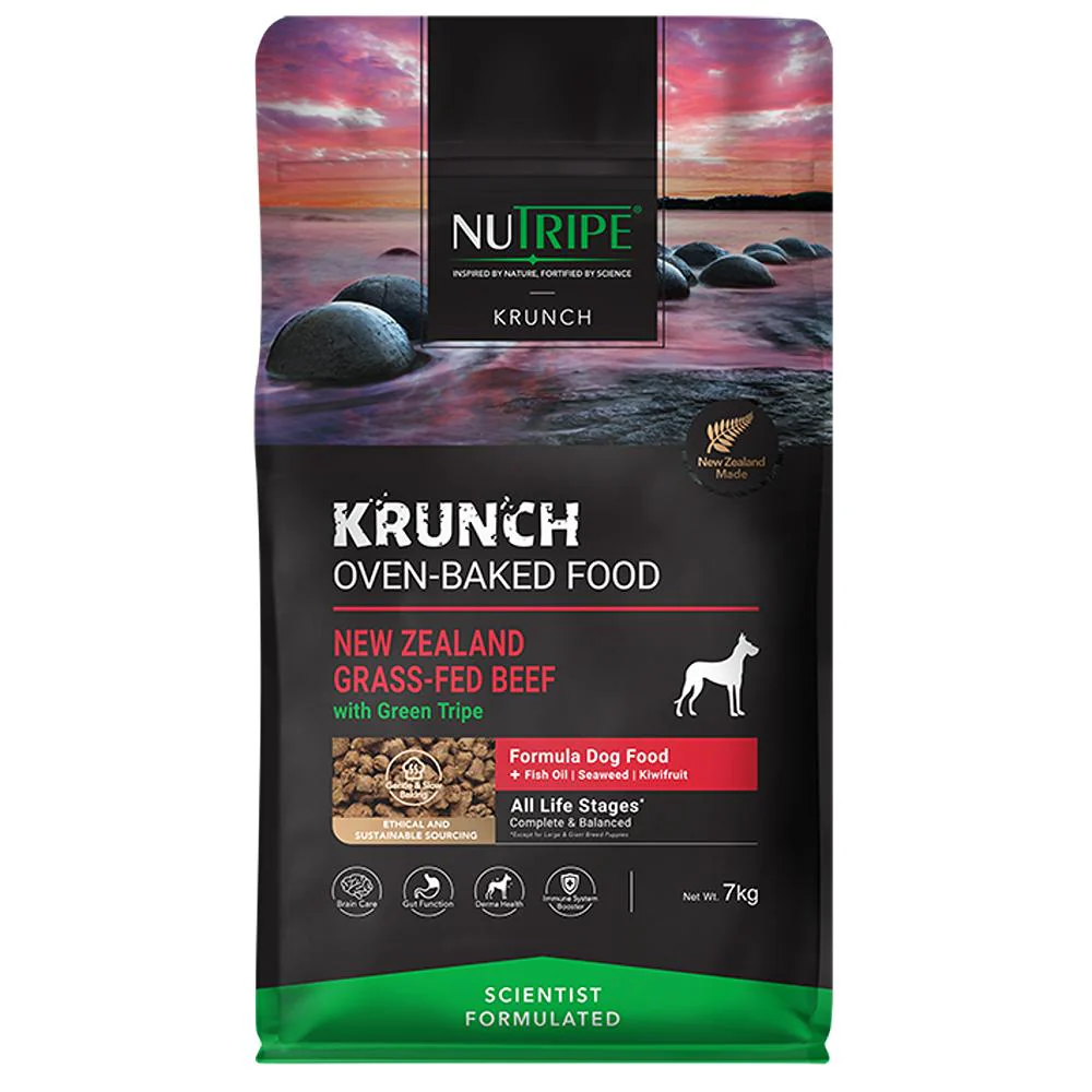 Nutripe Krunch Oven-Baked Beef With Green Tripe Dry Dog Food