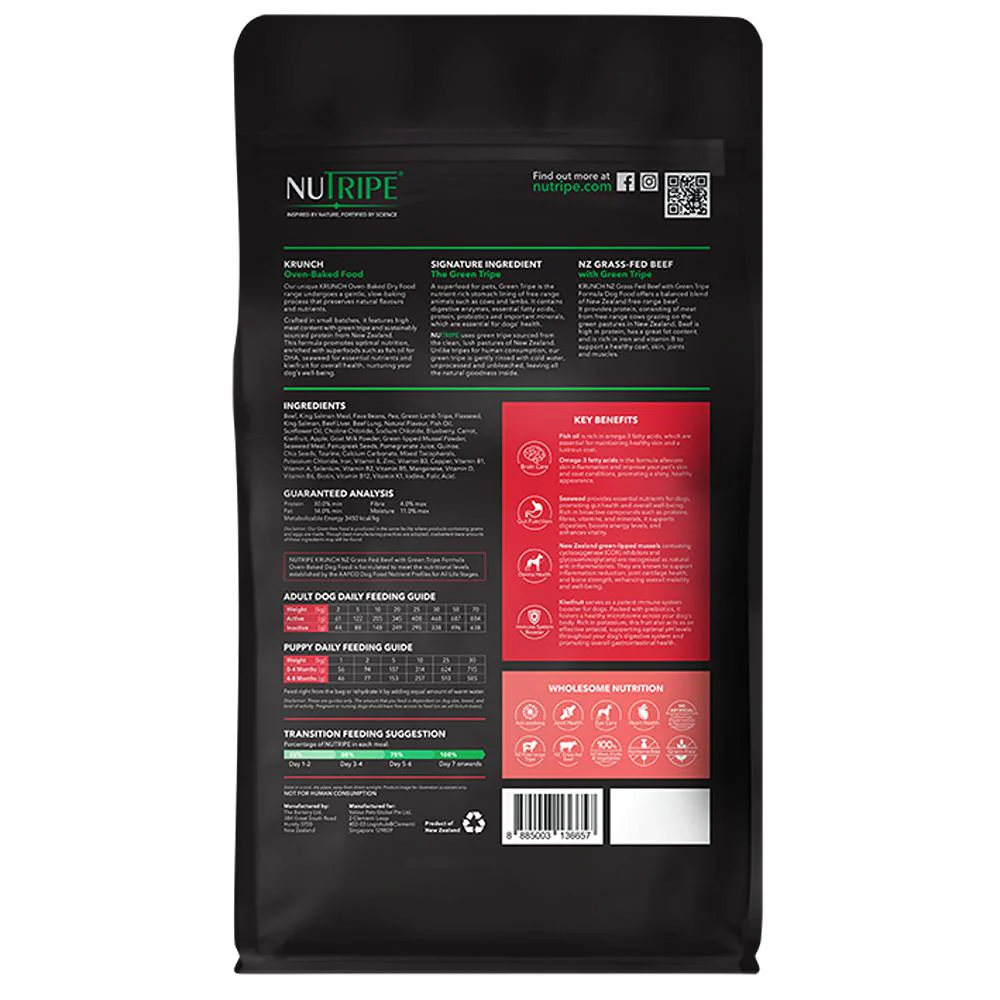 Nutripe Krunch Oven-Baked Beef With Green Tripe Dry Dog Food - Image 4