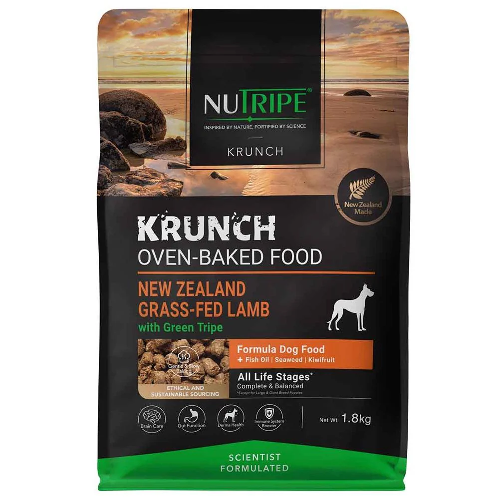 Nutripe Krunch Oven-Baked Lamb With Green Tripe Dry Dog Food