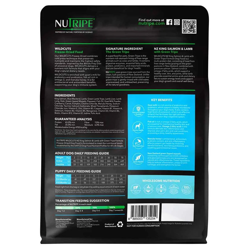 Nutripe Wildcuts Salmon & Lamb With Green Tripe Freeze-Dried Dog Food - Image 2