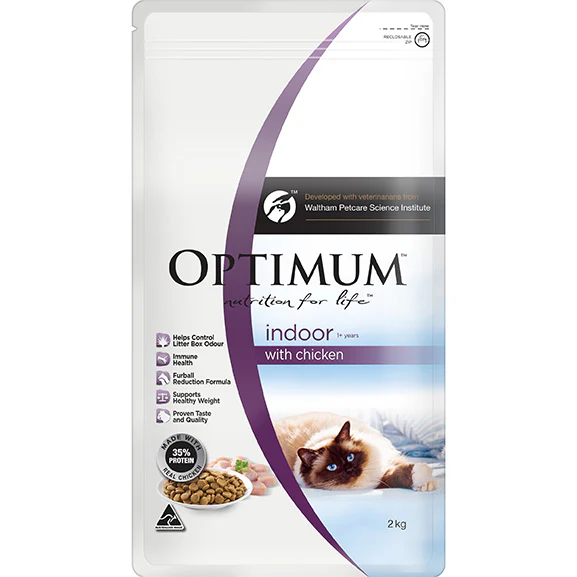 Optimum Adult Indoor With Chicken Dry Cat Food 2kg
