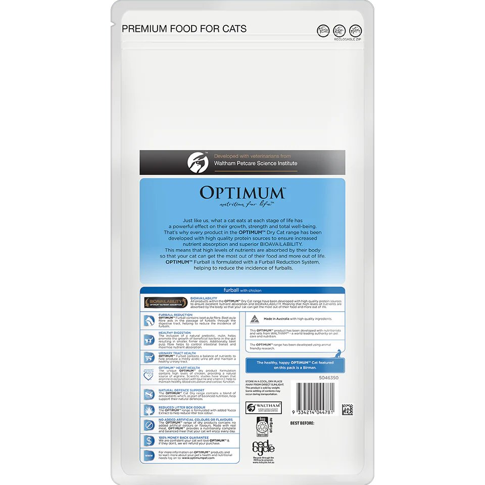 Optimum Furball Chicken Dry Cat Food - Image 18
