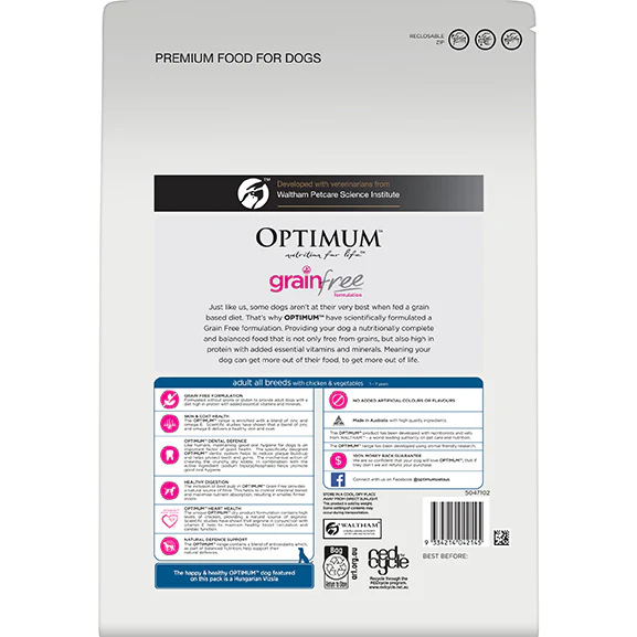 Optimum Grain Free Chicken & Vegetables Bag Dry Dog Food 2.5kg - Image 2