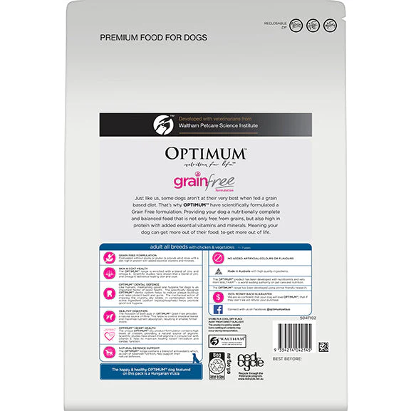 Optimum Grain Free Chicken & Vegetables Bag Dry Dog Food 2.5kg - Image 4