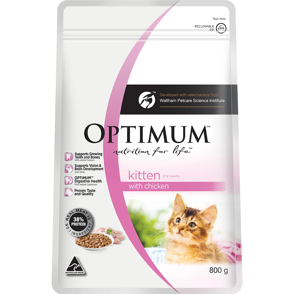 Optimum Kitten Chicken Dry Cat Food 800G - Image 5