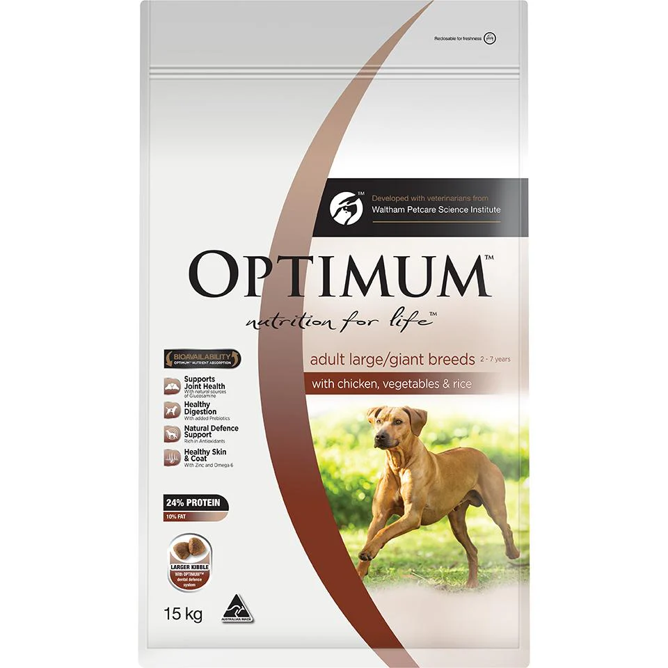 Optimum Large Breed Adult Chicken Dry Dog Food 15kg