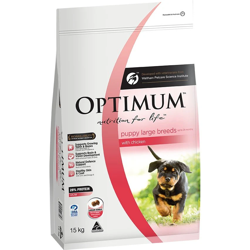 Optimum Large Breed Puppy Chicken Dry Dog Food 15kg - Image 4