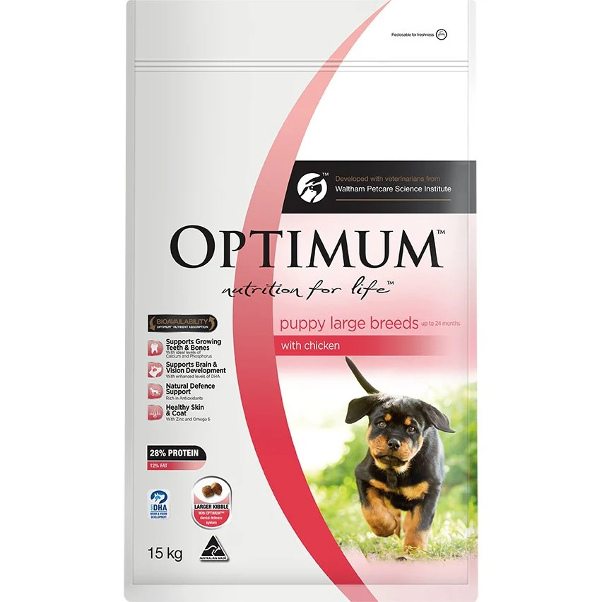 Optimum Large Breed Puppy Chicken Dry Dog Food 15kg - Image 5