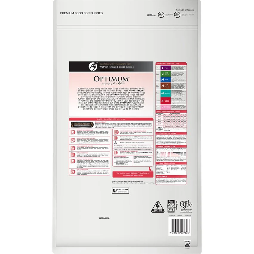 Optimum Large Breed Puppy Chicken Dry Dog Food 15kg - Image 7