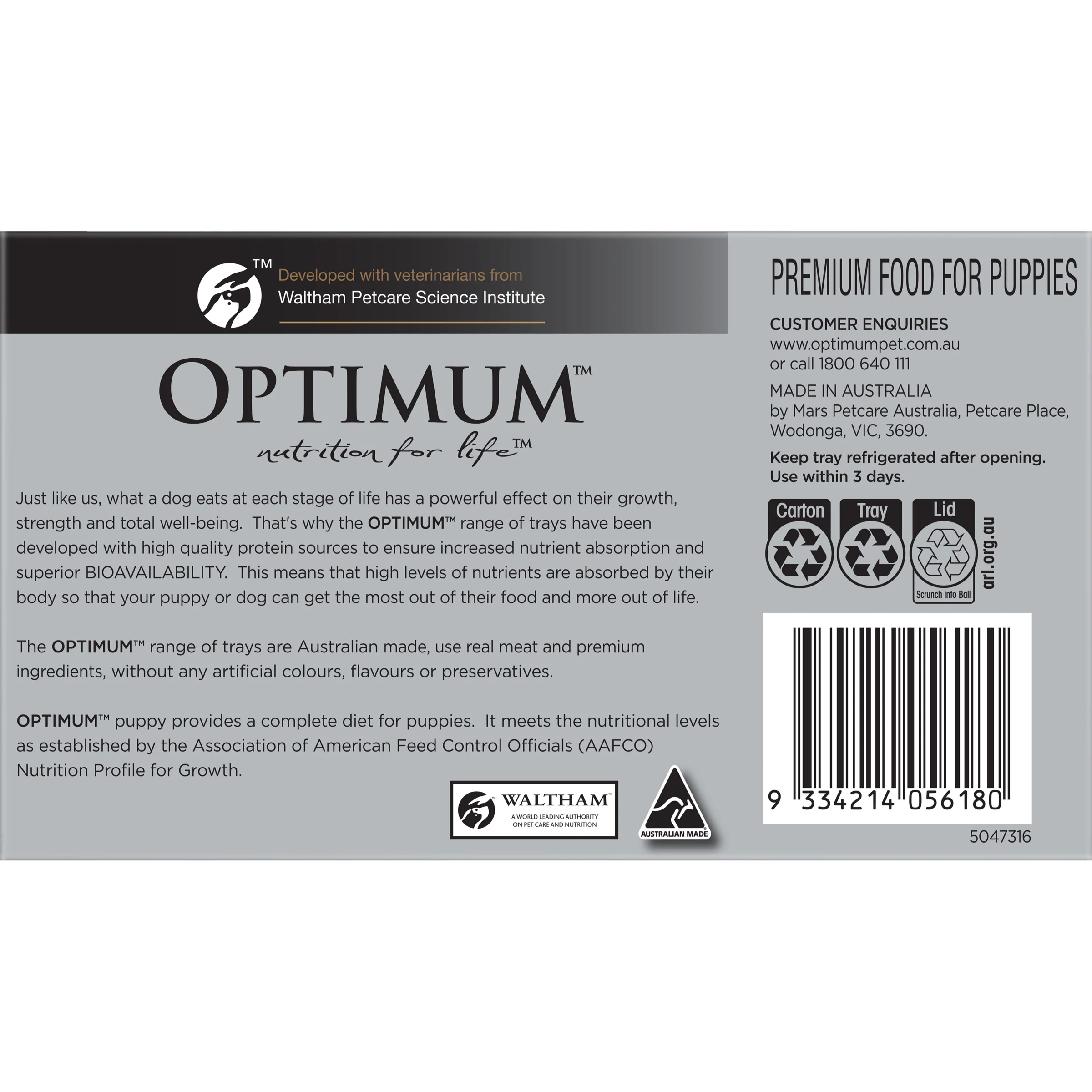 Optimum Lifestage Puppy Chicken & Rice & Vegetables Wet Dog Food 6x100g - Image 2