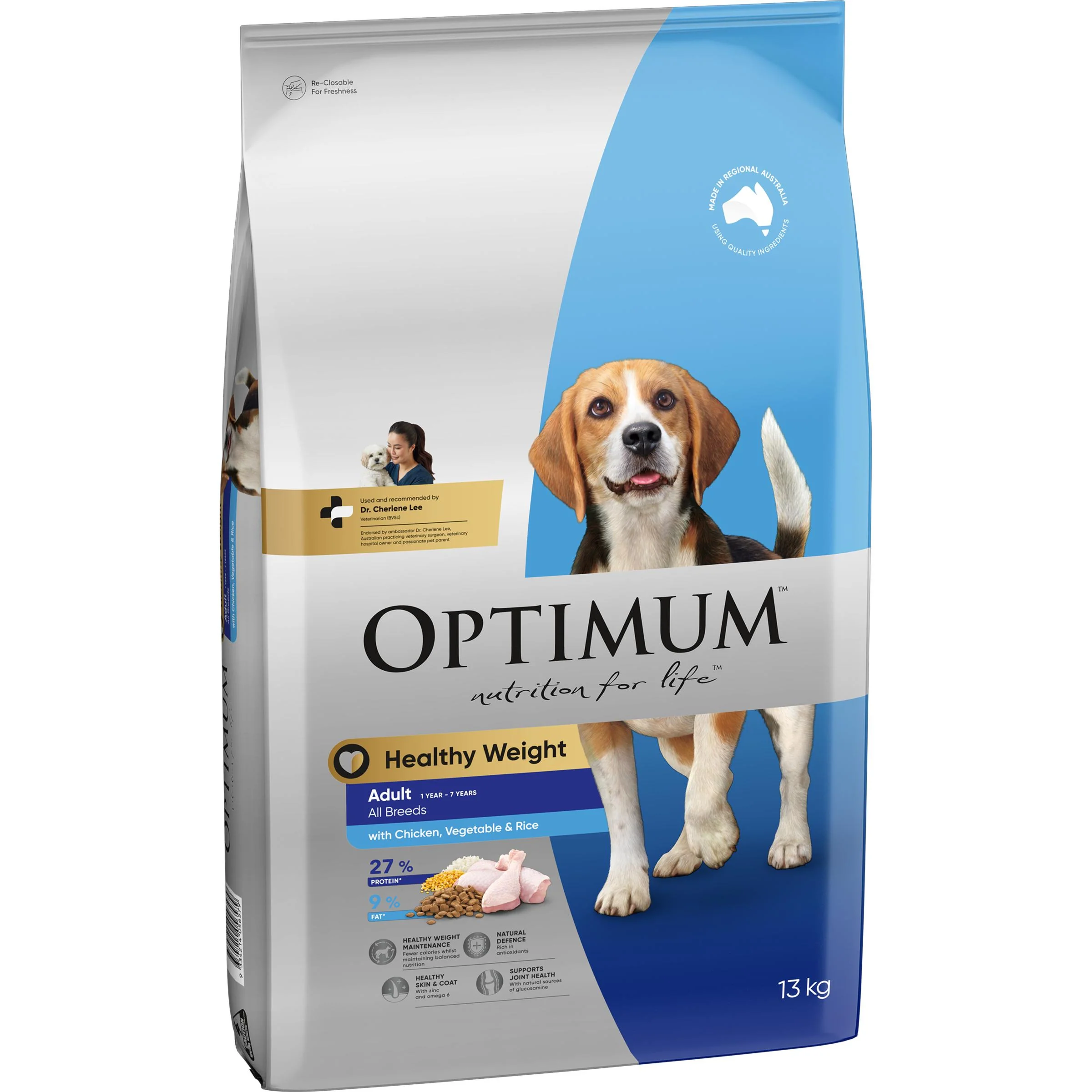 Optimum Healthy Weight Adult Chicken, Vegetable & Rice Dry Dog Food 13kg - Image 2