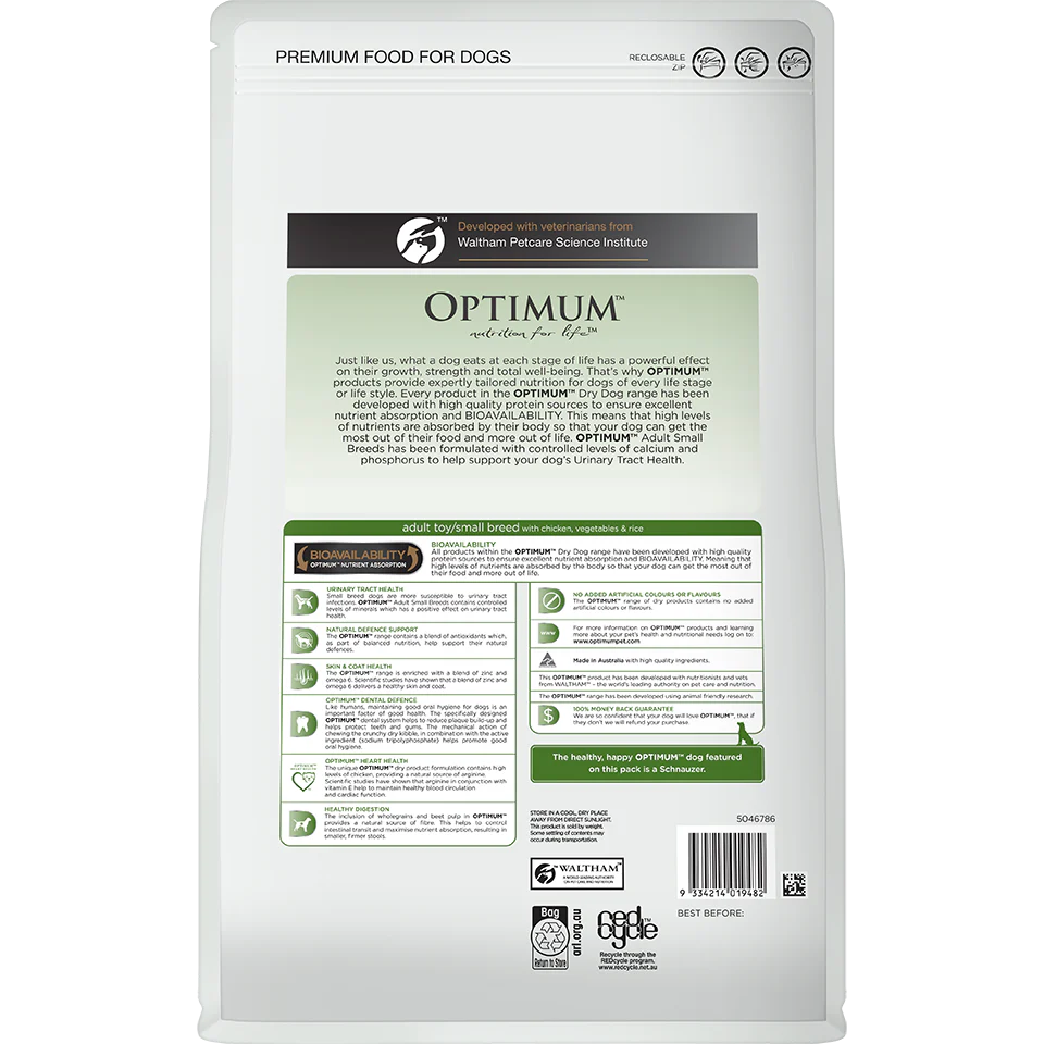 Optimum Small Breed Adult Chicken, Vegetables & Rice Dry Dog Food - Image 11