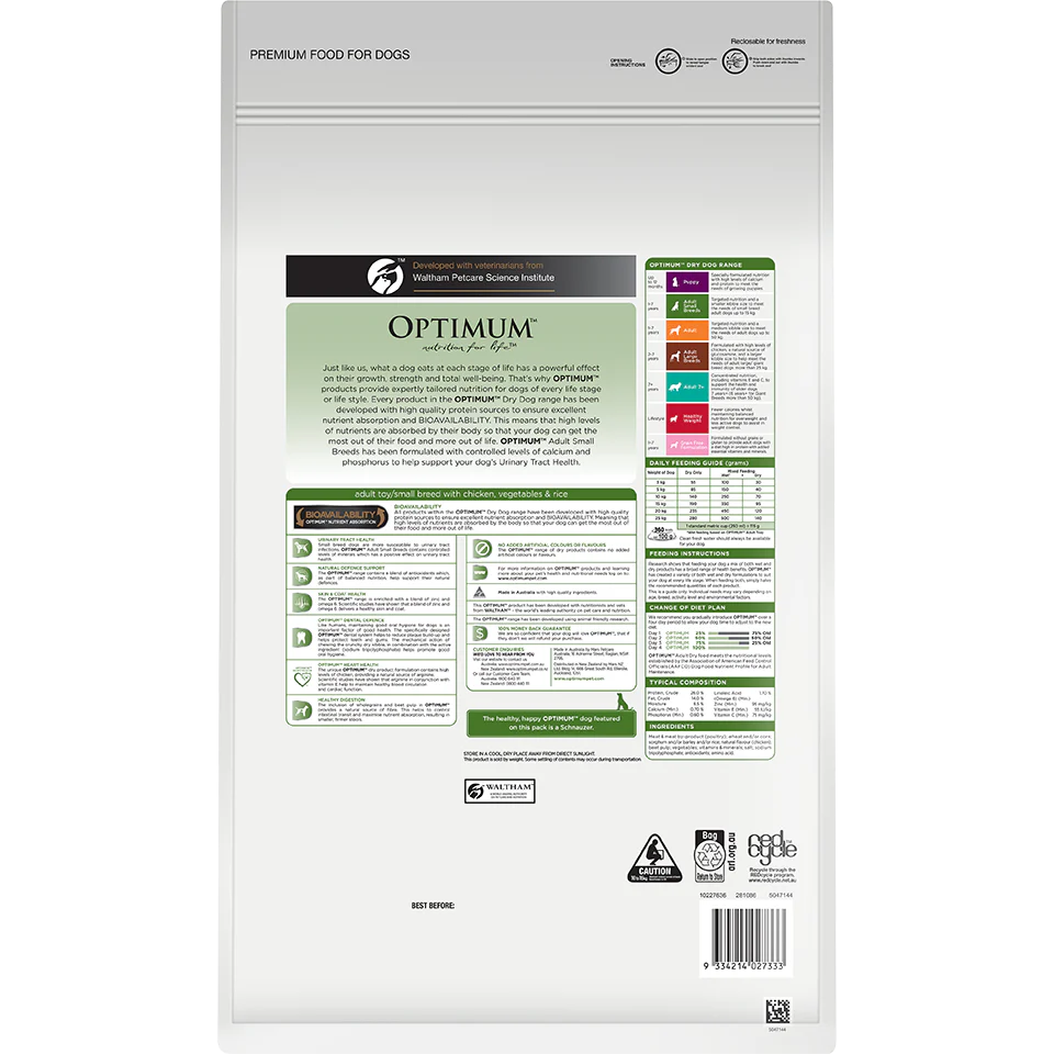 Optimum Small Breed Adult Chicken, Vegetables & Rice Dry Dog Food - Image 15