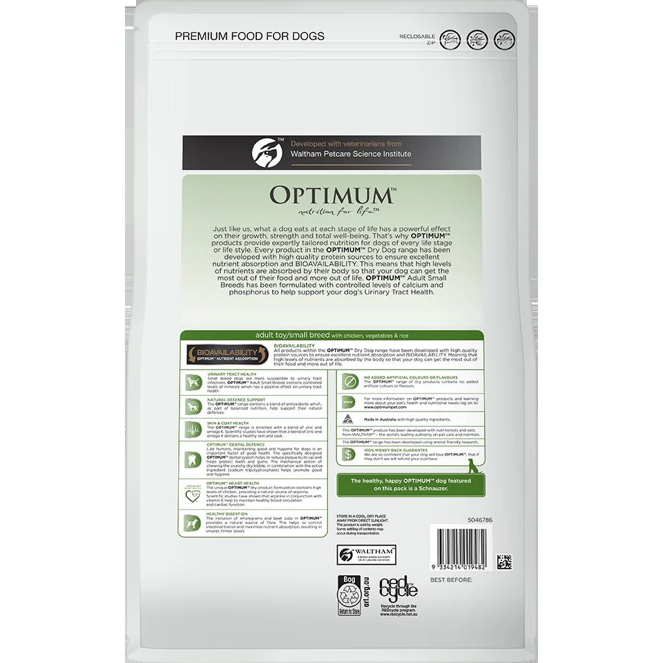 Optimum Small Breed Adult Chicken, Vegetables & Rice Dry Dog Food - Image 3