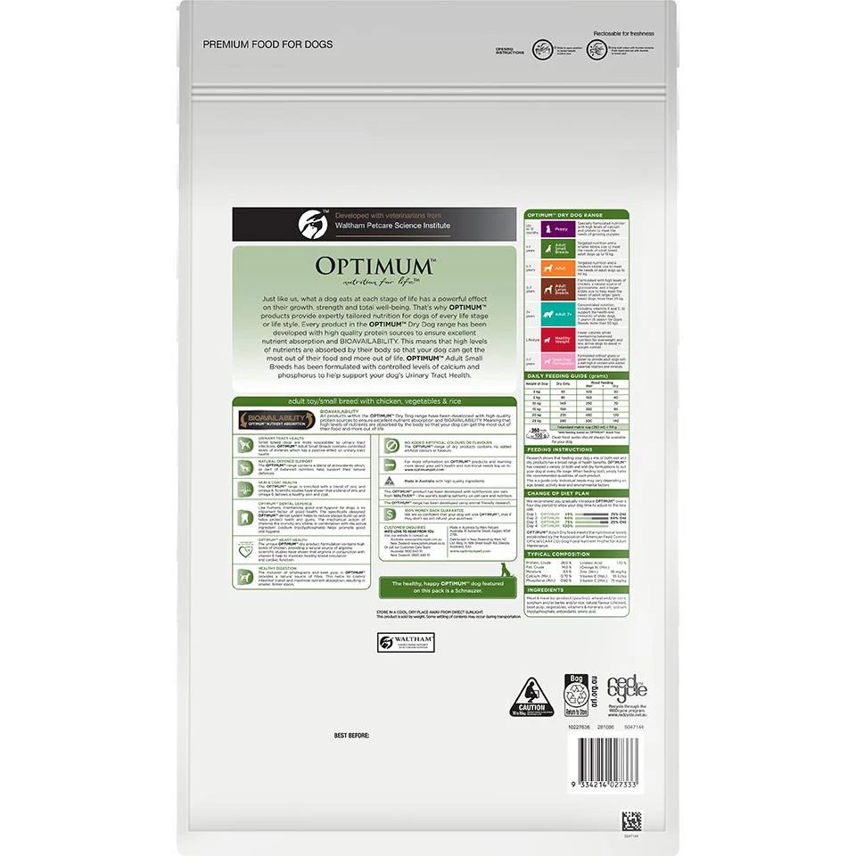 Optimum Small Breed Adult Chicken, Vegetables & Rice Dry Dog Food - Image 7