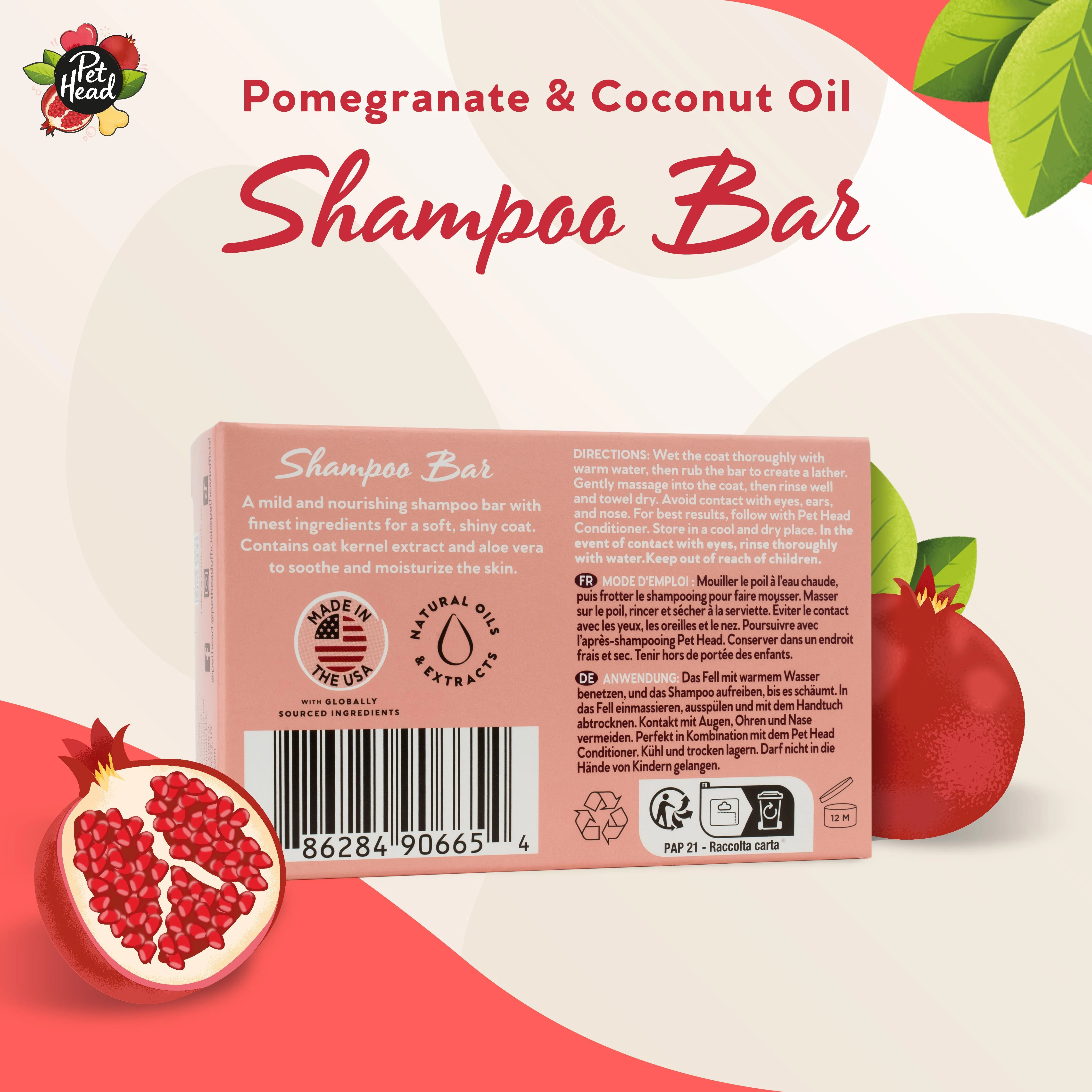 Pet Head 3 in 1 Shampoo Bar For Dogs Pomegranate - Image 3