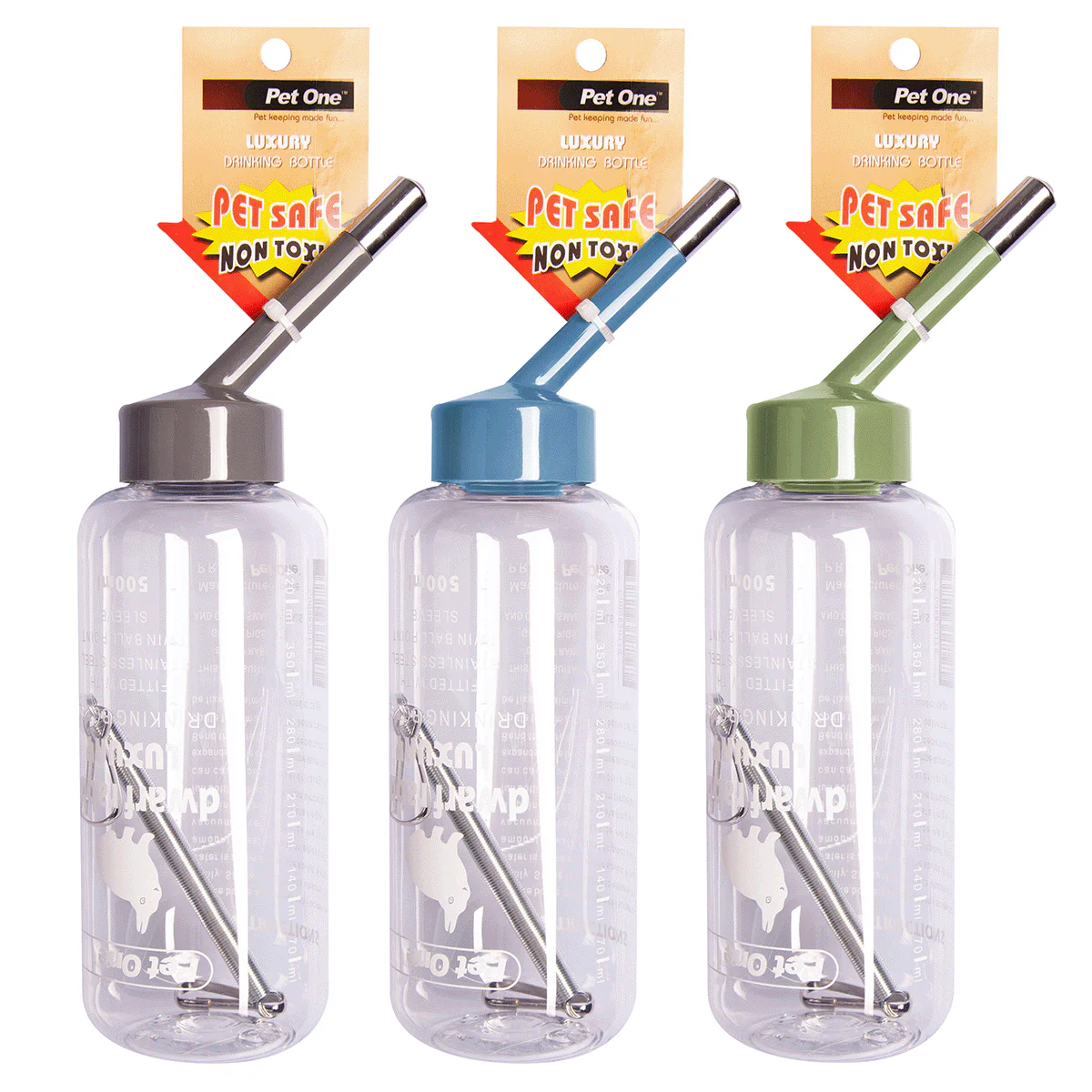 Pet One Deluxe Drinking Bottle Clear 500ml - Image 2