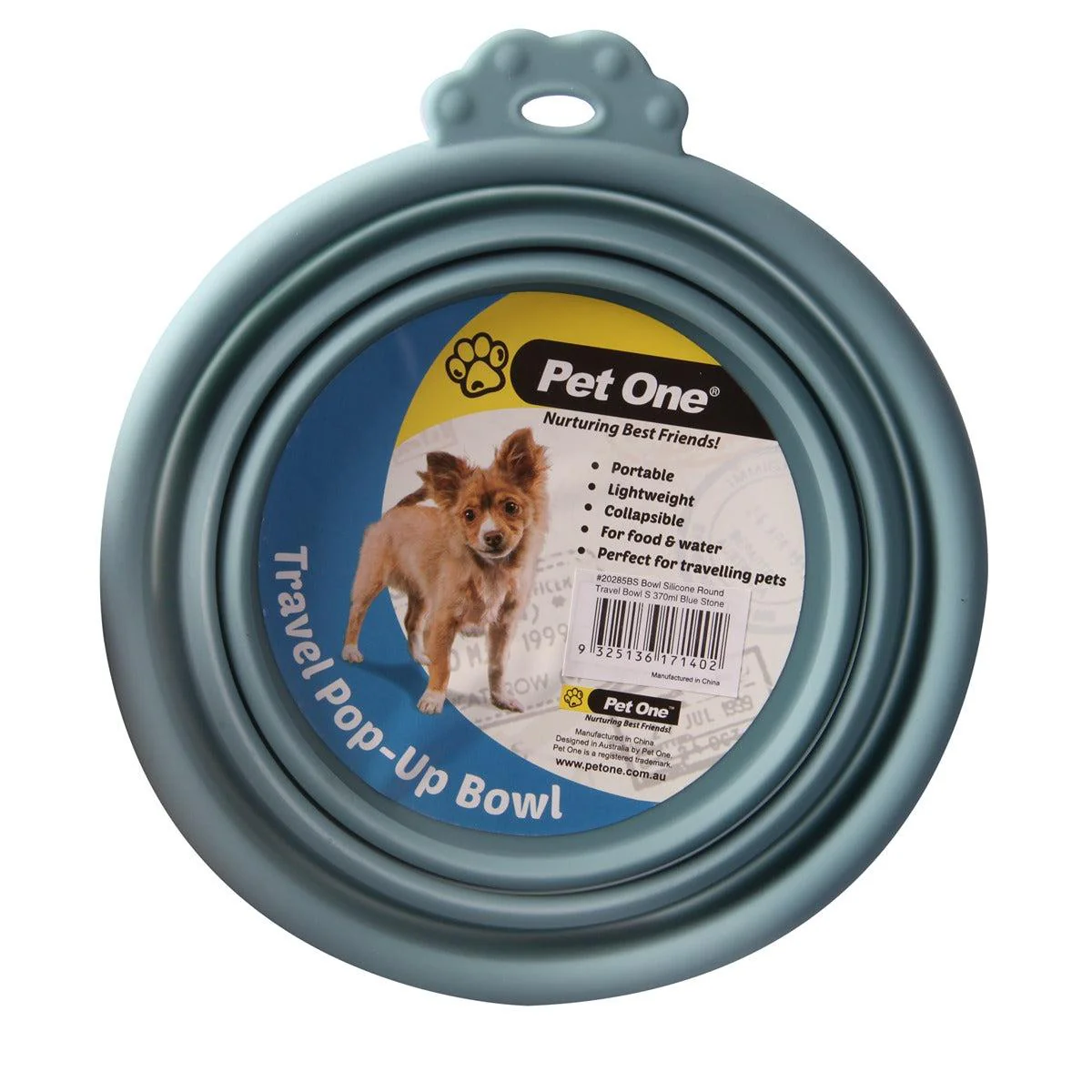 Pet One Travel Dog Bowl Blue Stone - Image 5
