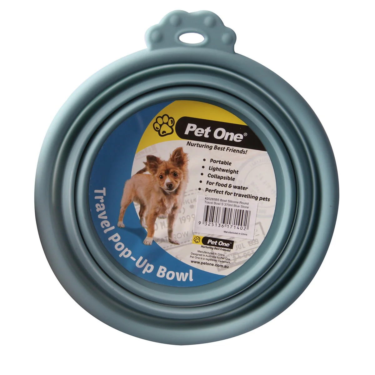 Pet One Travel Dog Bowl Blue Stone - Image 6