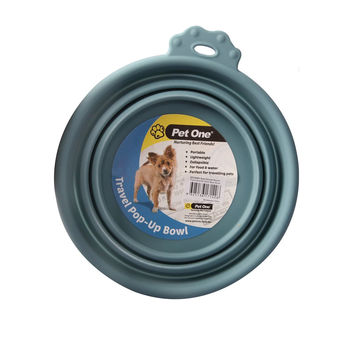 Pet One Travel Dog Bowl Blue Stone - Image 9