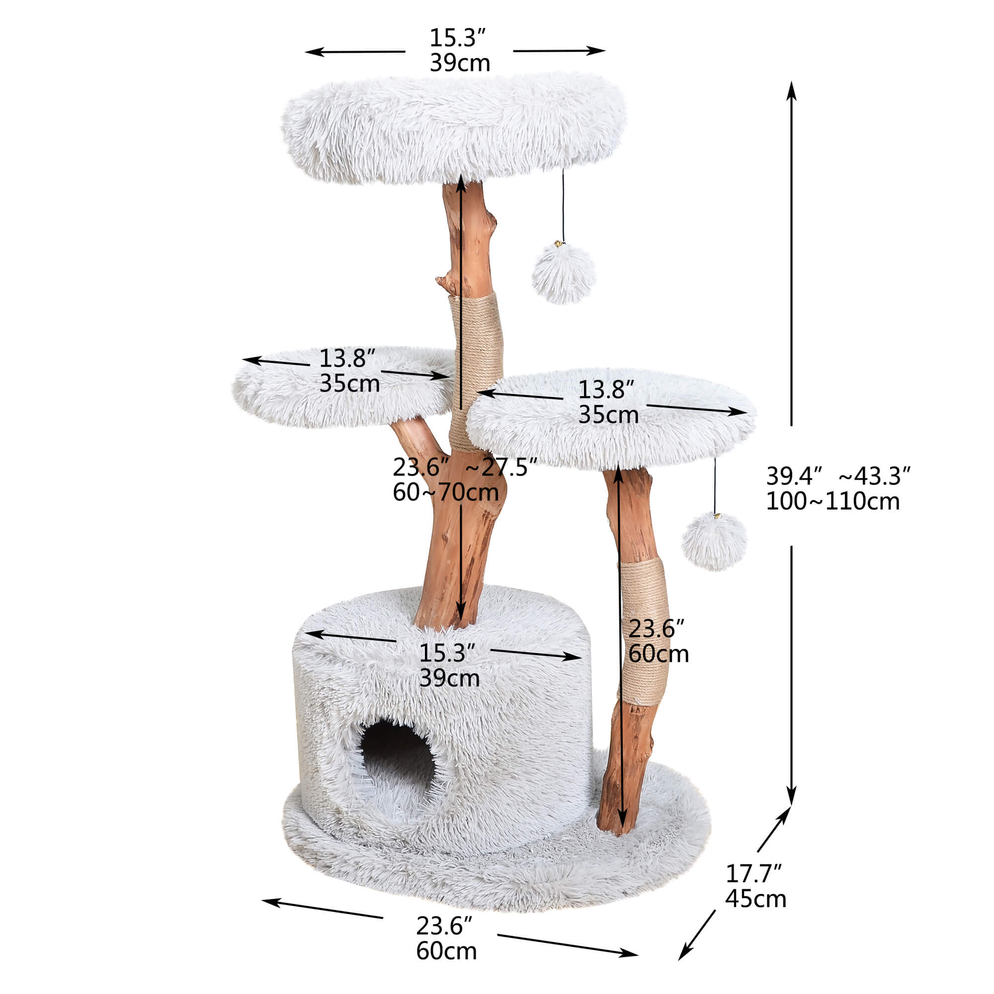 Pet Pals Natural Wood Cat Tree - Image 13