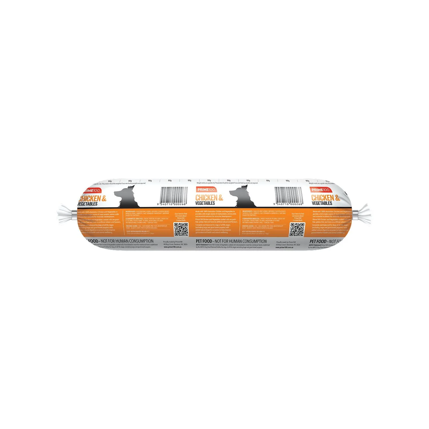 Prime100 Fresh Chicken & Vegetable Fresh Roll Dog Food - Image 6