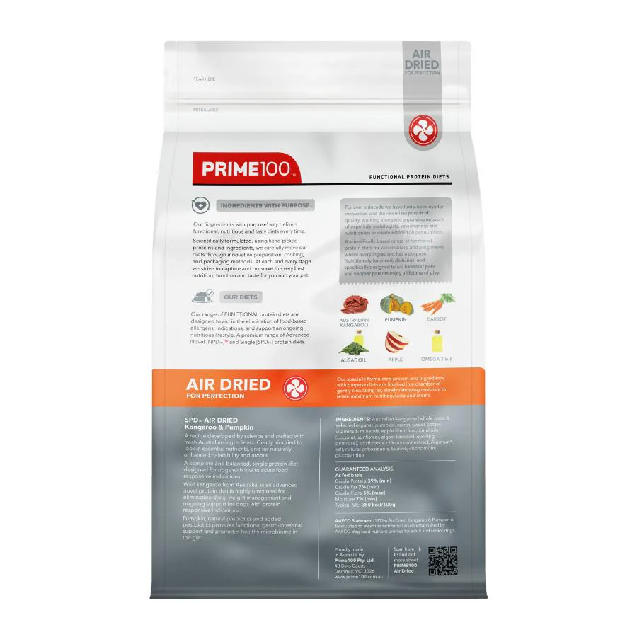 Prime100 SPD Air Dried Kangaroo & Pumpkin Adult Dry Dog Food - Image 4
