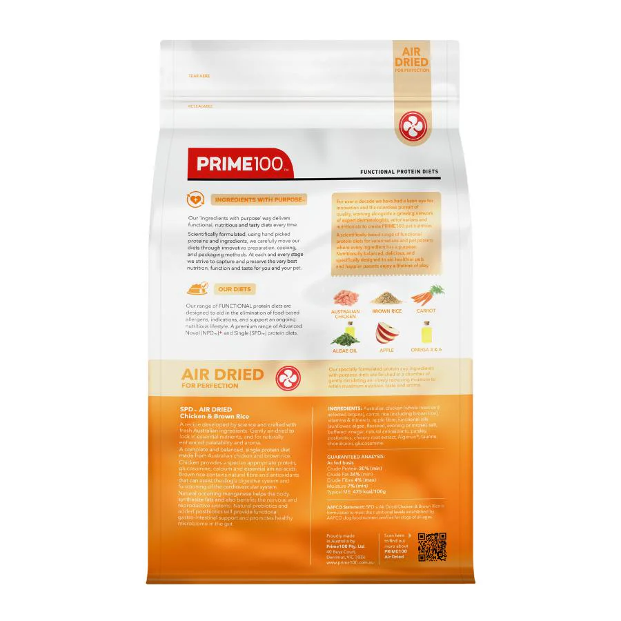 Prime100 SPD Air Dried Chicken and Brown Rice Dry Dog Food - Image 4