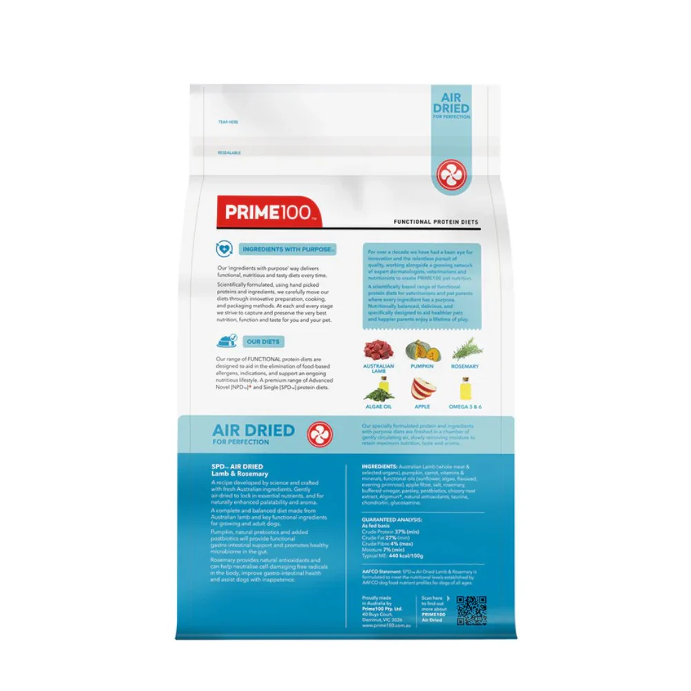 Prime100 SPD Air Dried Lamb and Rosemary Dry Dog Food - Image 7