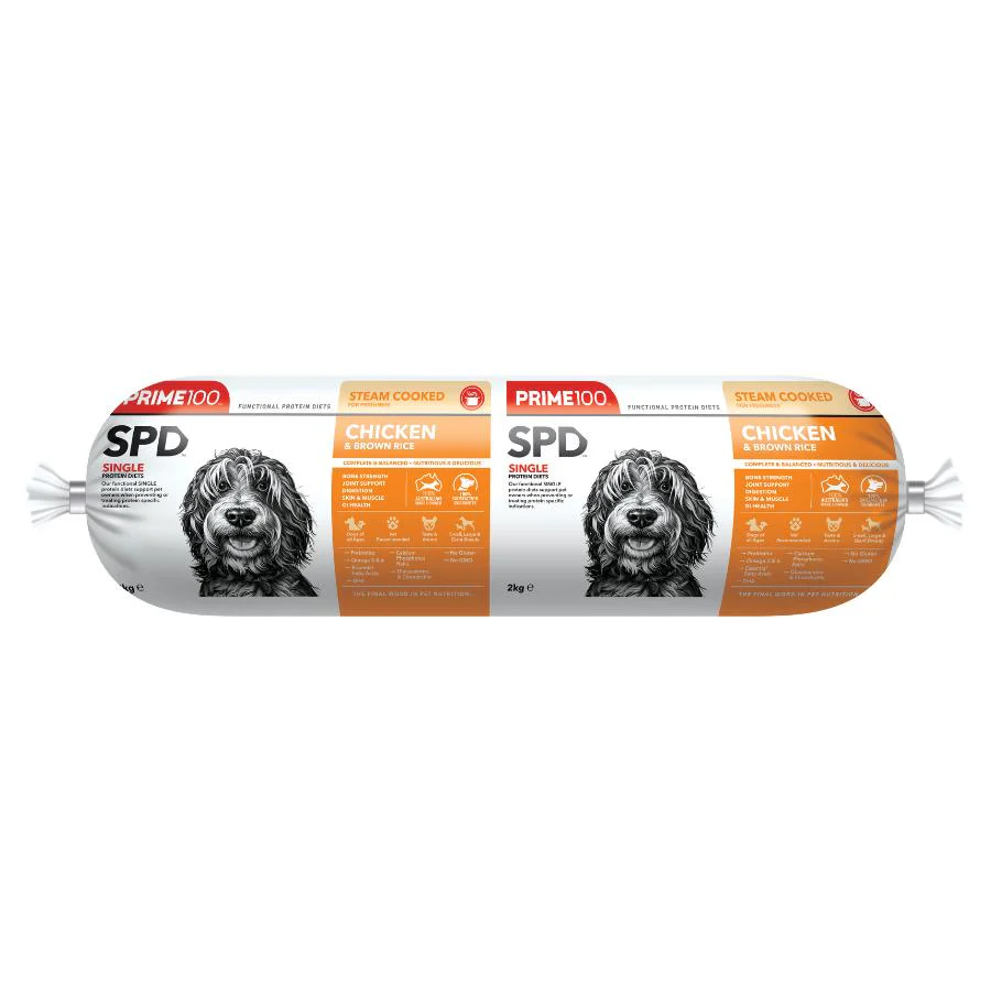 Prime100 SPD Chicken & Brown Rice Dog Roll
