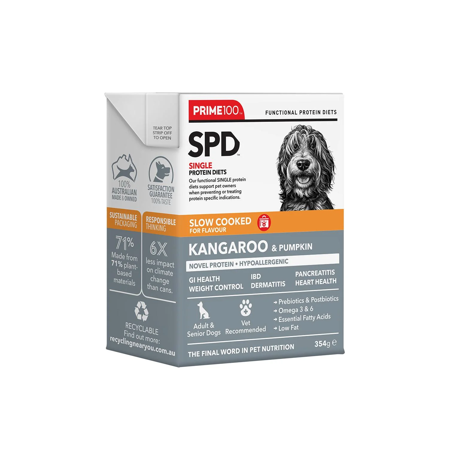 Prime100 SPD Slow Cooked Kangaroo & Pumpkin Wet Dog Food
