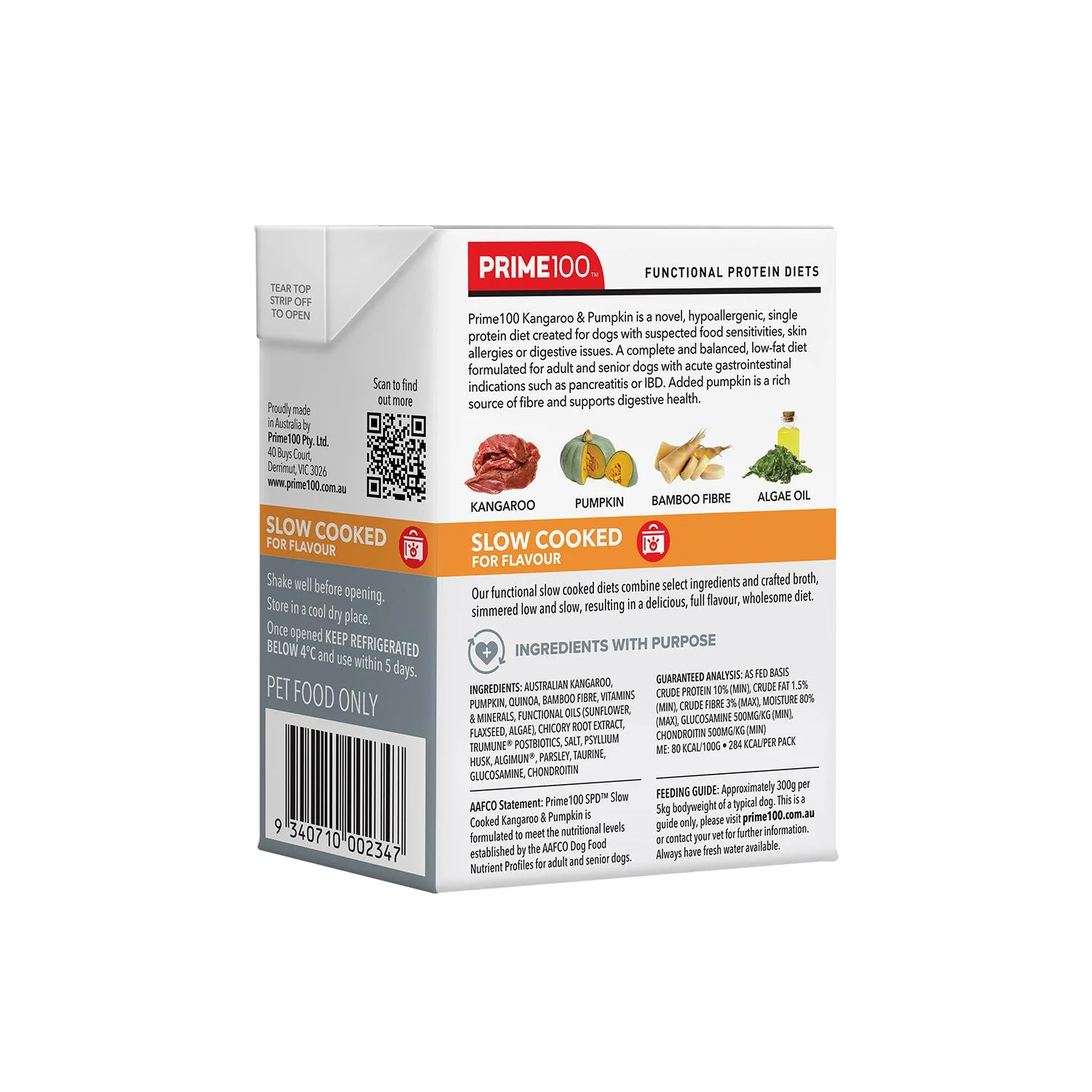 Prime100 SPD Slow Cooked Kangaroo & Pumpkin Wet Dog Food - Image 6