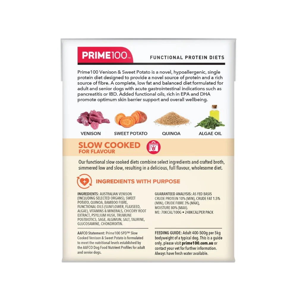 Prime100 SPD Slow Cooked Venison & Sweet Potato Wet Dog Food - Image 3