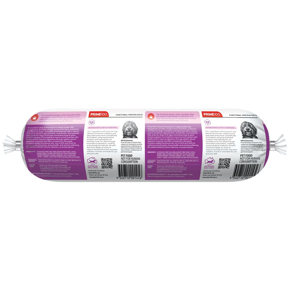 Prime100 SPD Turkey and Flaxseed Fresh Roll - Image 4