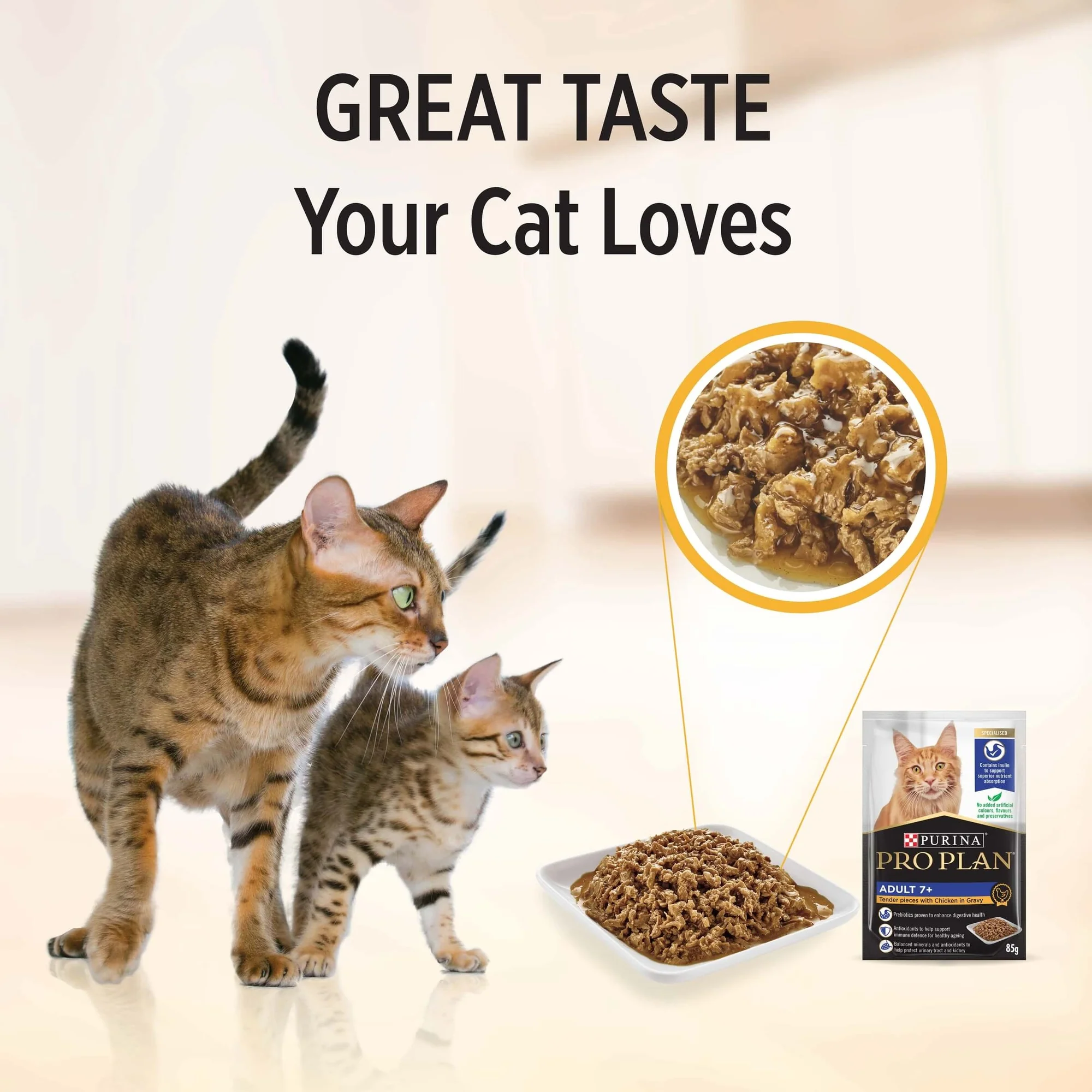 Pro Plan 7+ Senior Chicken Gravy Pouch Wet Cat Food 85G - Image 18