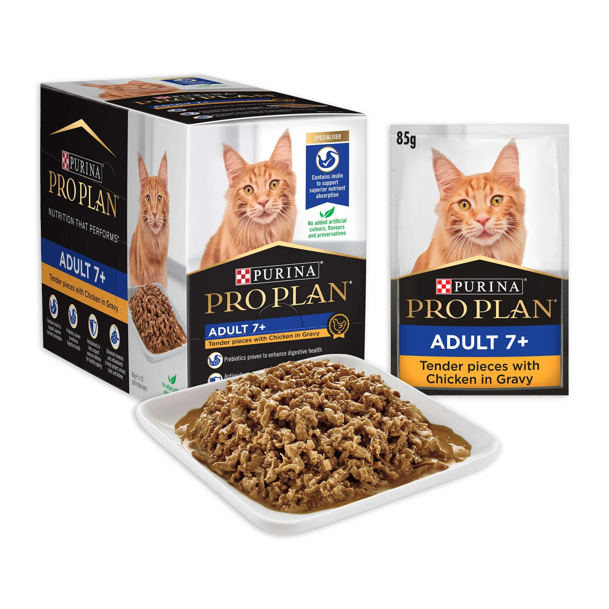 Pro Plan 7+ Senior Chicken Gravy Pouch Wet Cat Food 85G - Image 2