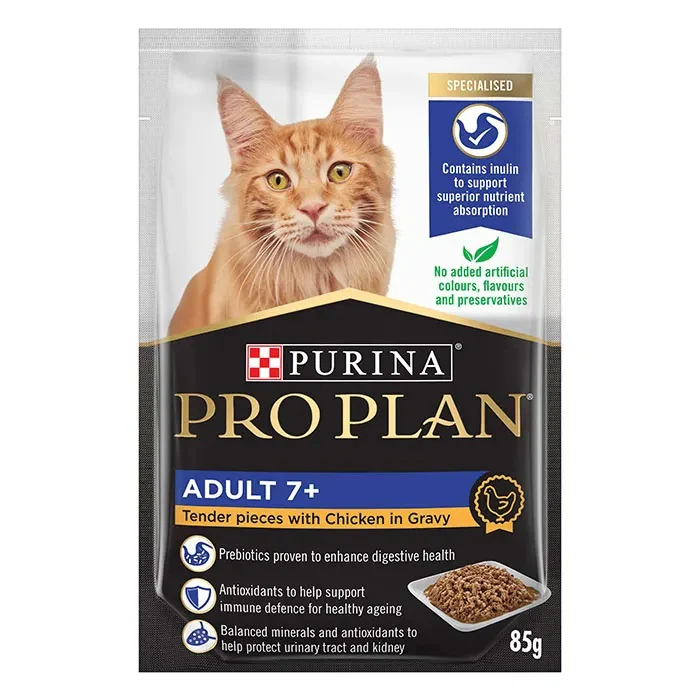 Pro Plan 7+ Senior Chicken Gravy Pouch Wet Cat Food 85G - Image 4