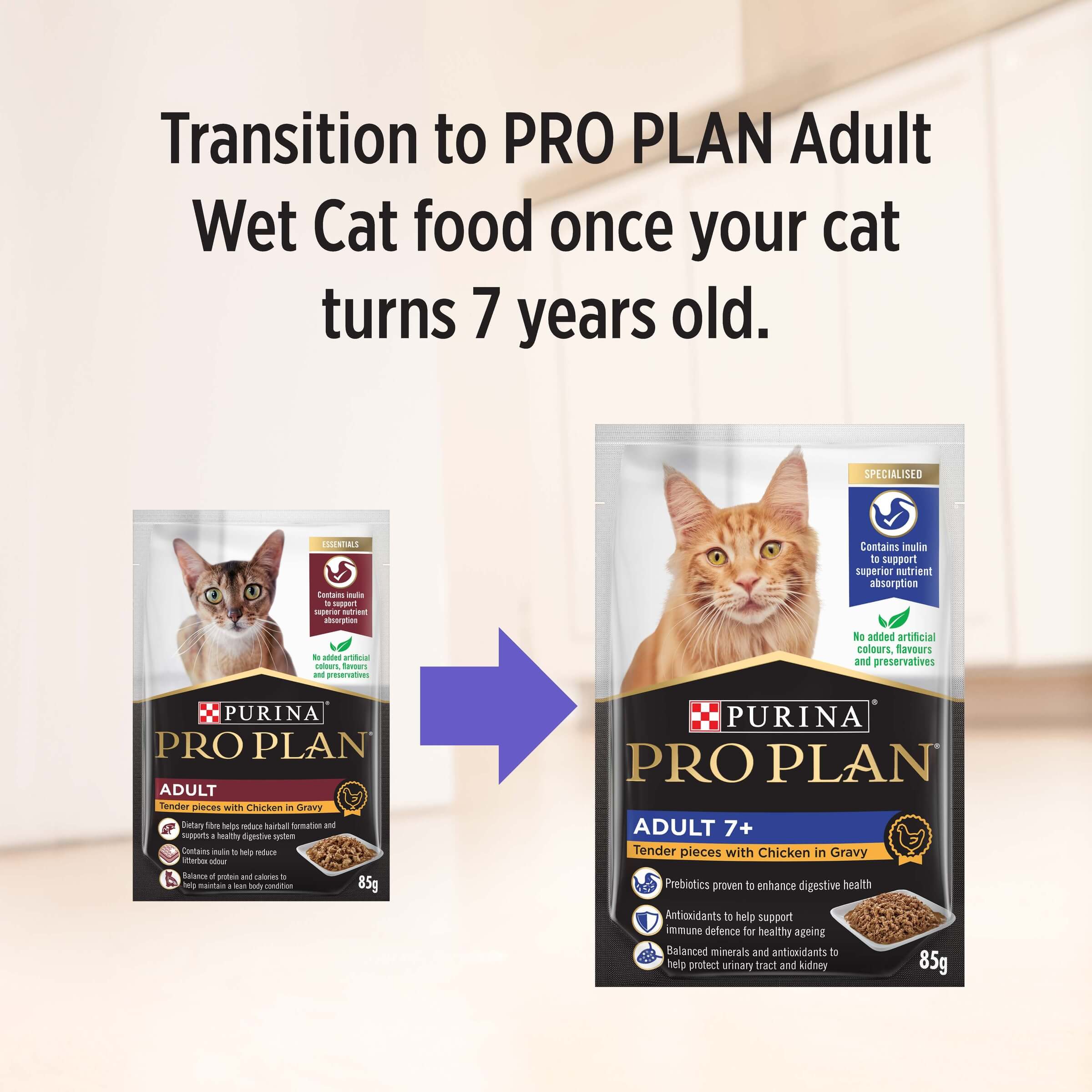 Pro Plan Adult Chicken Gravy Pouch Wet Cat Food 85G - Image 10