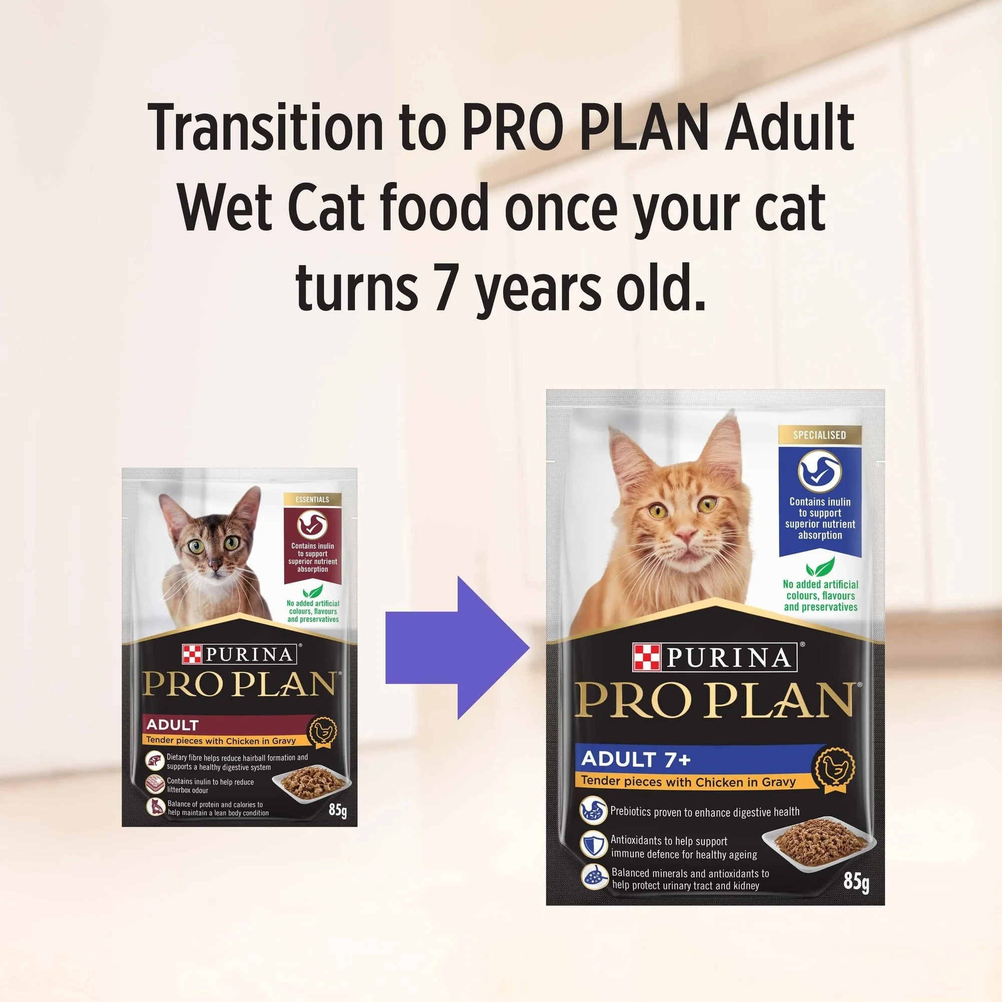 Pro Plan Adult Chicken Gravy Pouch Wet Cat Food 85G - Image 30