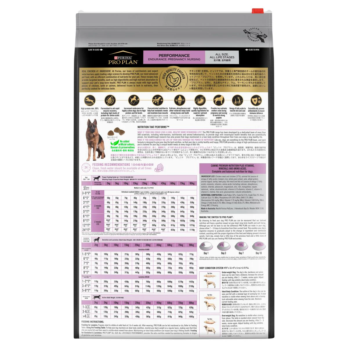 Pro Plan Performance All Size Chicken Dry Dog Food 20kg - Image 12