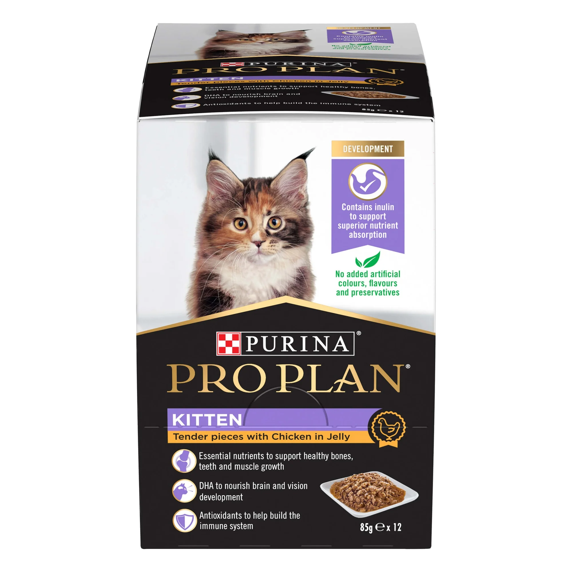 Pro Plan Kitten Chicken Jelly Pouch Wet Cat Food 85g - Image 3