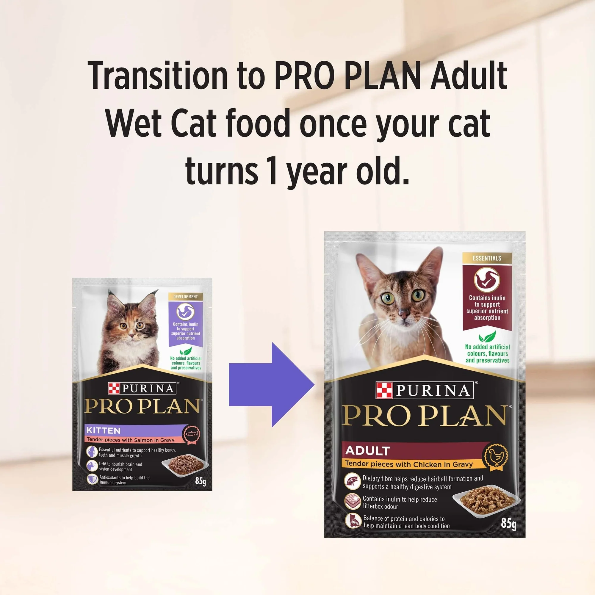 Pro Plan Kitten Salmon Gravy Pouch Wet Cat Food 85g - Image 18