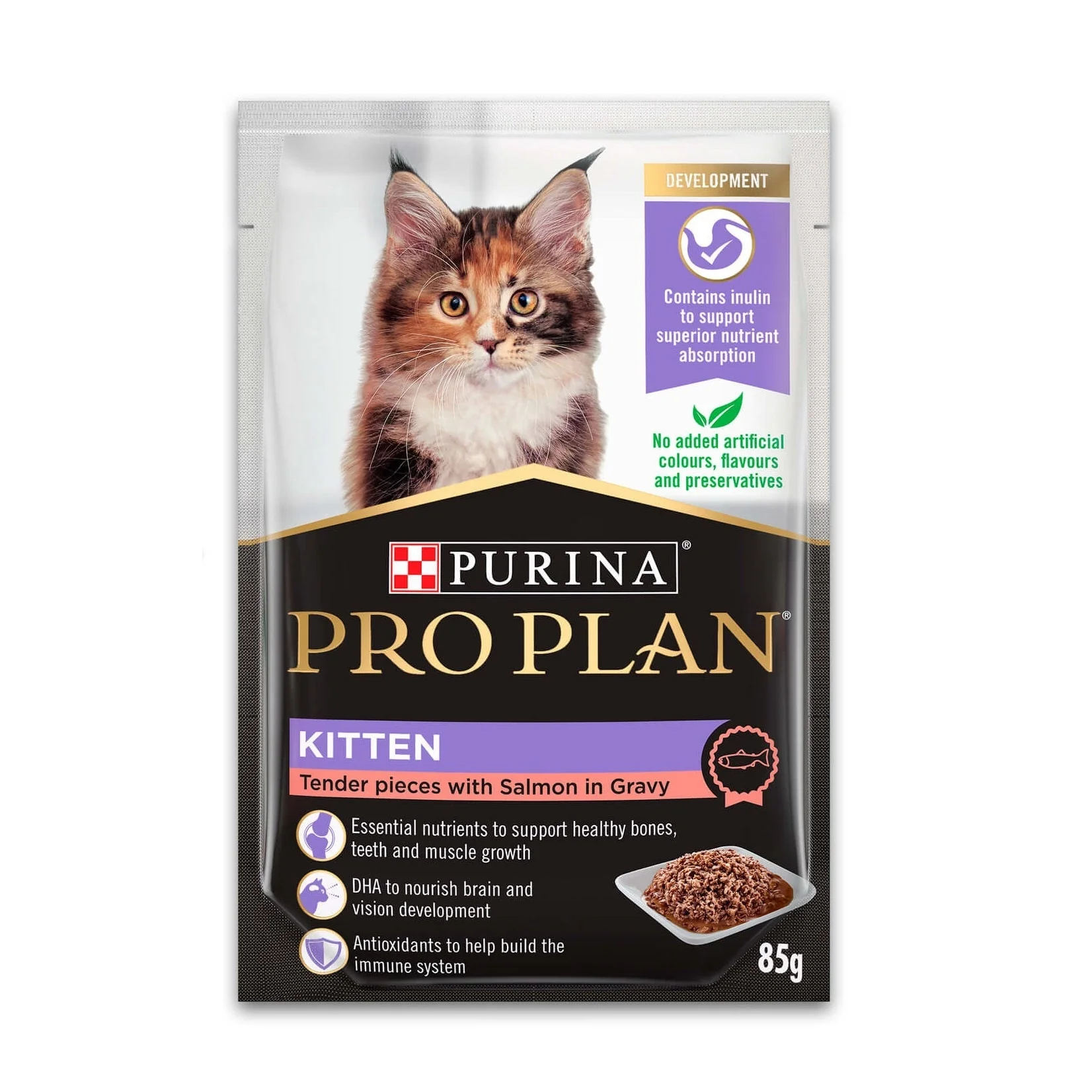 Pro Plan Kitten Salmon Gravy Pouch Wet Cat Food 85g - Image 6