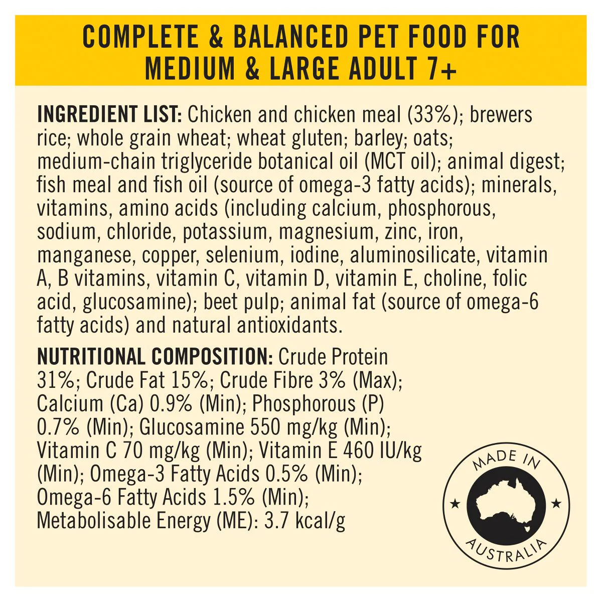 Pro Plan Bright Mind Medium & Large Breed Adult 7+ Chicken Dry Dog Food 12kg - Image 19